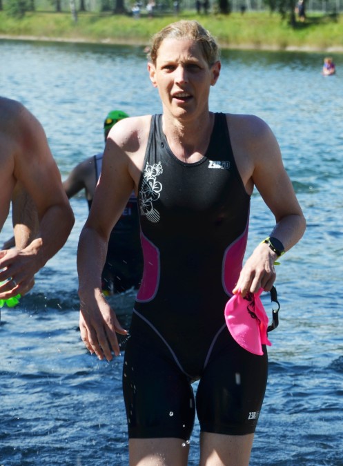 Das Schwimmen ist geschafft.